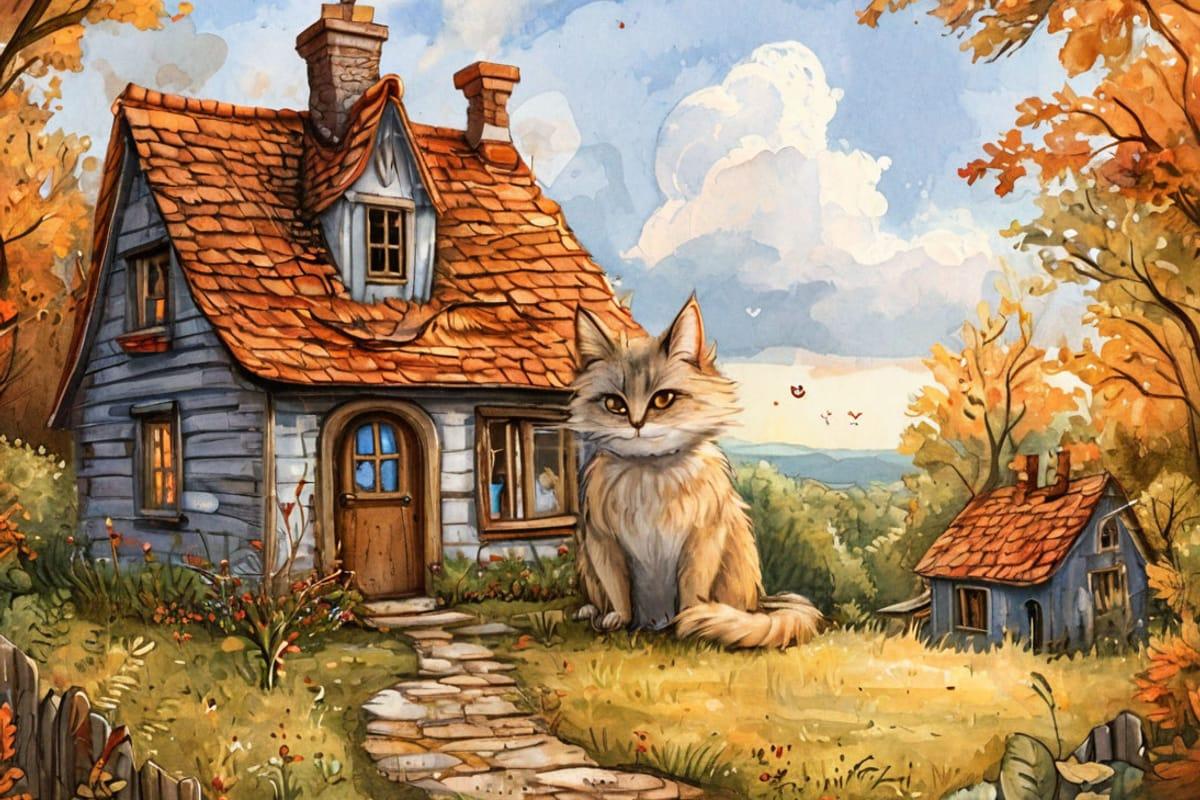 Котёнок под диваном — иллюстрация к сказке