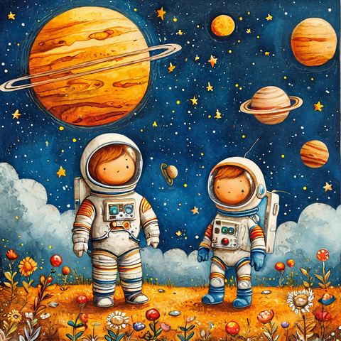 Пример иллюстрации к сказке: Космос